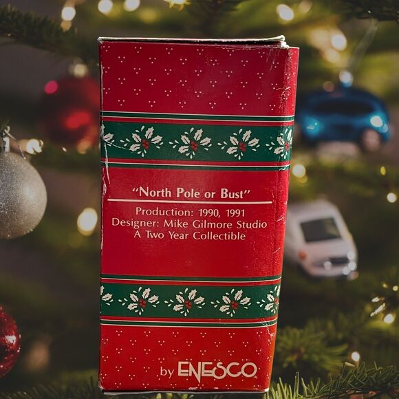 ENESCO NORTH POLE OR BUST 1990 Treasury of Christmas Ornament Mouse Classic Car - Picture 3 of 10